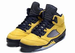 Image result for Michigan Blue and Yellow Jordan 5