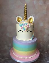 Image result for Number 6 Unicorn and Rainbow Cake