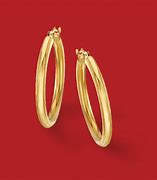 Image result for Yellow Gold Hoop Earrings