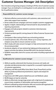 Image result for Customer Success Manager Job Description