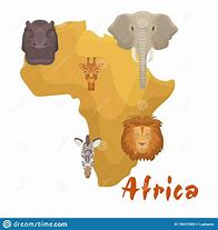Image result for Cartoon African Animal Map