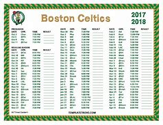 Image result for Boston Celtics Schedule