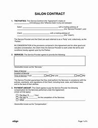 Image result for Self-Employed Salon Contract