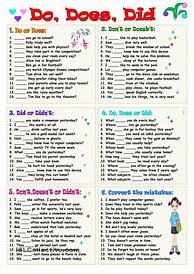 Image result for Did and Do Worksheets