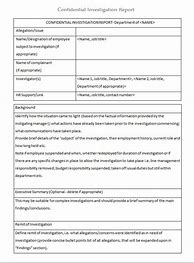 Image result for Employee Investigation Template