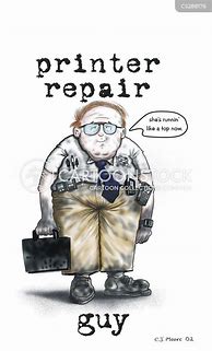 Image result for Cartoon Printer Repairman