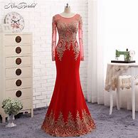 Image result for Red and Gold Evening Gowns