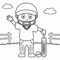 Image result for Free Coloring Girl Cricket Colouring