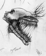 Image result for Pencil Drawings of Scary Monsters