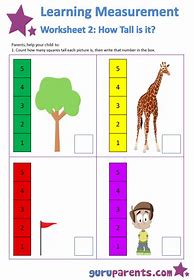 Image result for Measurement Worksheet for Preschool