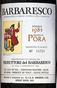 Image result for Produttori del Barbaresco Barbaresco Riserva Pora