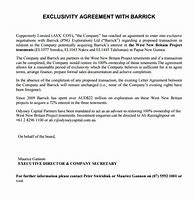 Image result for Exclusivity Agreement Example