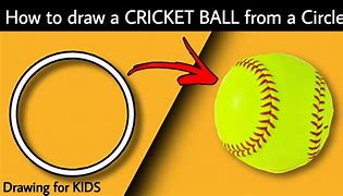 Image result for How to Draw a Circket Ball