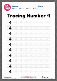 Image result for Number 4 Tracing Worksheets for Kindergarten