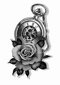 Image result for Pocket Watch Tattoo Drawing