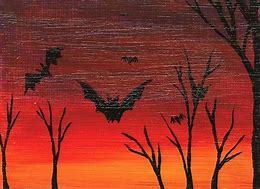 Image result for Bat Painting Acrylic Blue Backround