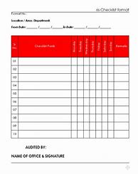 Image result for 6s Audit Sheet