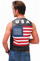 Image result for Leather Motorcycle Vest with Concealed Carry Holster American Flag Liner