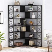 Image result for Black Corner Bookcase
