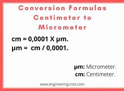 Image result for Micrometers to Centimeters
