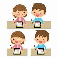 Image result for A Child Looking at an iPad Cartoon