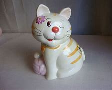 Image result for Tall Porcelain Cat Piggy Bank