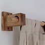 Image result for wood curtains rods holder