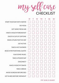 Image result for List of Self Care Ideas Printable