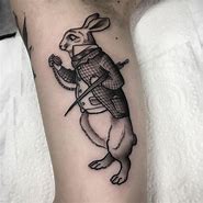 Image result for White Rabbit Alice in Wonderland Tattoo