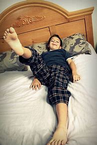 Image result for Fat Kids Barefoot in Pajamas