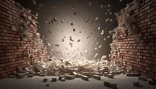 Image result for 3D White Character Breaking Brick Wall with Books
