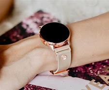 Image result for Samsung Rose Gold Watch and Leather Strap