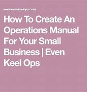 Image result for Business Operations Manual