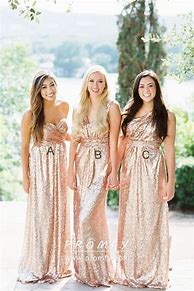 Image result for Champagne Sparkle Bridesmaid Dresses