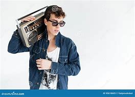 Image result for Man Holding Boombox