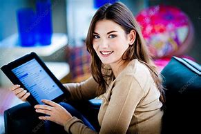 Image result for Woman Using an iPad