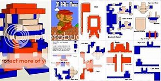 Image result for 8-Bit Mario Papercraft