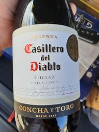 Image result for Concha y Toro Shiraz Casillero del Diablo Reserva