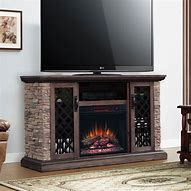 Image result for Stone Electric Fireplace TV Stand