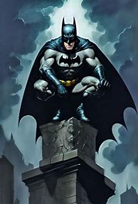 Image result for Batman Perched On Gargoyle