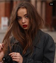 Image result for Brown Hair Red Lipstick