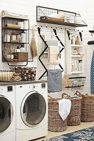 Image result for Laundry Room Shelf with Hanging Rod
