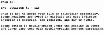 Image result for Screenplay Format Example