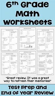 Image result for Printable 6th Grade Math Review
