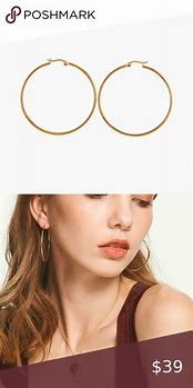Image result for 50Mm Gold Hoop Earrings