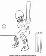 Image result for Colouring Pages of Playing Cricket