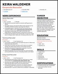 Image result for Corporate Recruiter Resume Sample