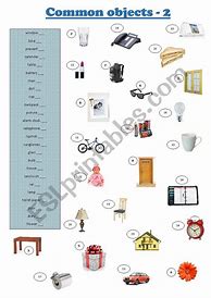 Image result for Common Objects Worksheet