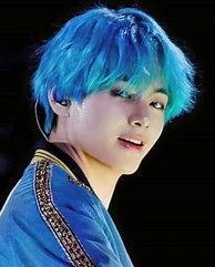 Image result for BTS Kim Tae Hyung Blue Hair