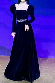 Image result for Elegant Black Velvet Dress